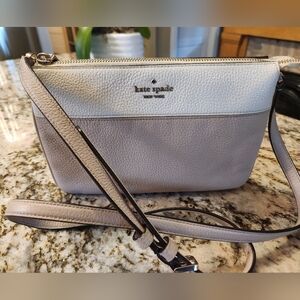 Kate Spade NY Purse, Leila Colorblock Triple Gusset Crossbody Cream Beige EUC